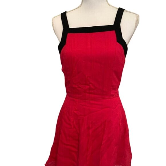 Pink & Black Sleeveless Mini Dress By Greylin With Square Neckline & Back Zipper - Picture 1 of 6